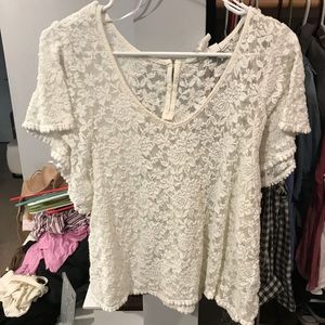 H&M White lace blouse